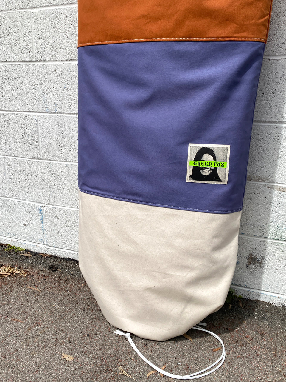 Green Fuz Frontwards Canvas Longboard Bag Detail