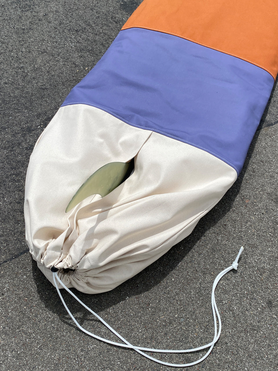 Green Fuz Frontwards Canvas Longboard Bag Fin Slot