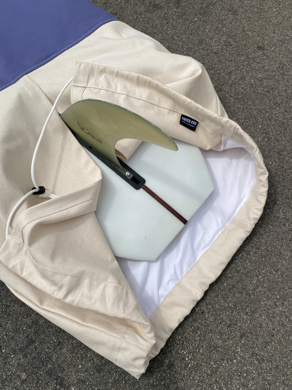 Green Fuz Frontwards Canvas Longboard Bag Liner
