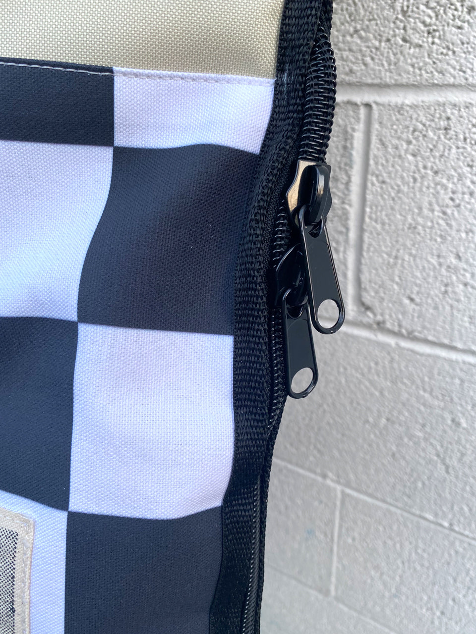 Green Fuz Checker Padded Surfboard Bag Longboard Zipper