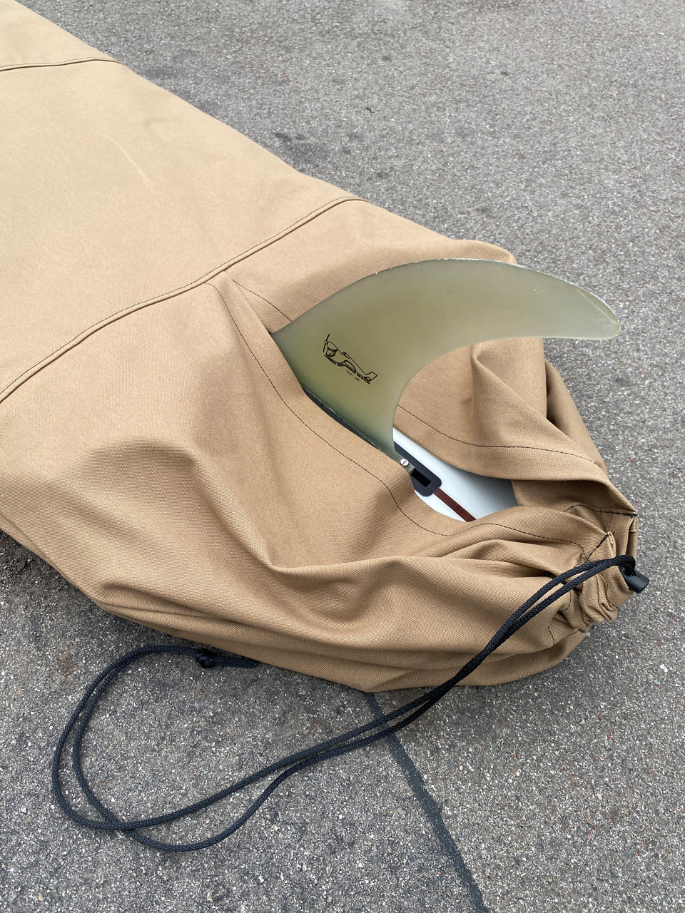 Green Fuz Surplus Canvas Longboard Board Bag Fin Slot