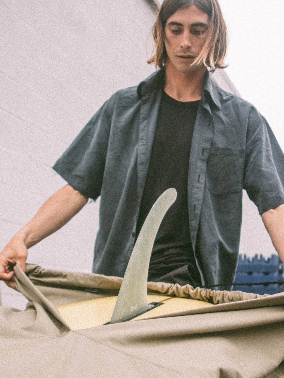 Green Fuz Army Board Bag Fin Slot