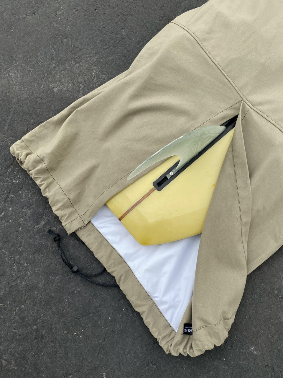 Green Fuz Army Canvas Longboard Board Bag Liner