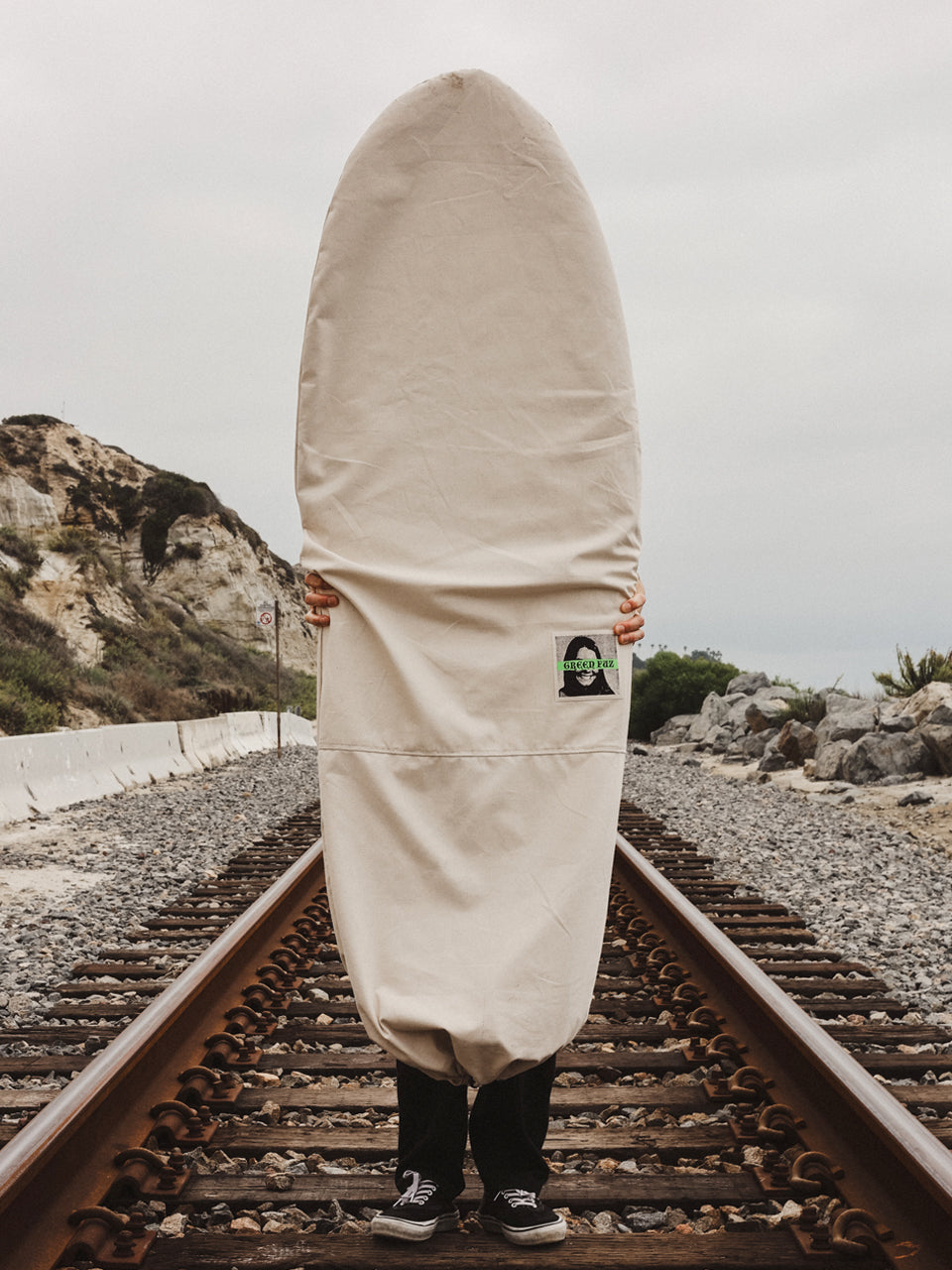 
                  
                    Green Fuz Blanco Canvas Board Bag Train Tracks
                  
                
