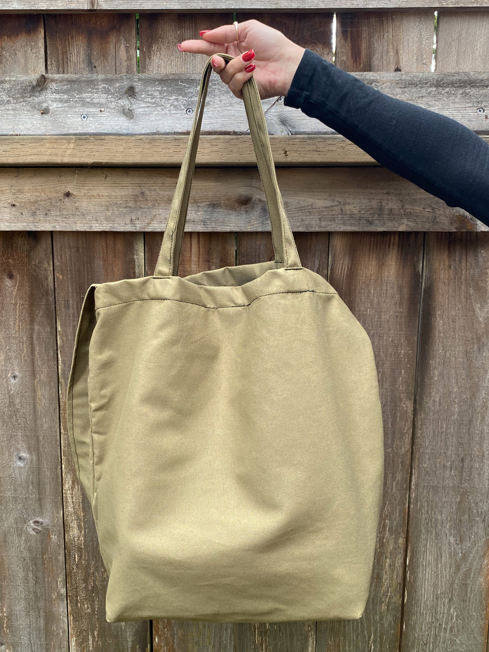 
                  
                    Green Fuz Canvas Tote Army Back
                  
                
