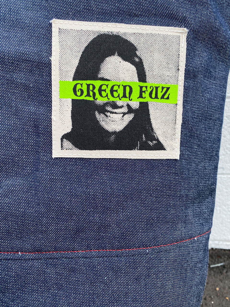 
                  
                    Green Fuz Denim Board Bag patch
                  
                