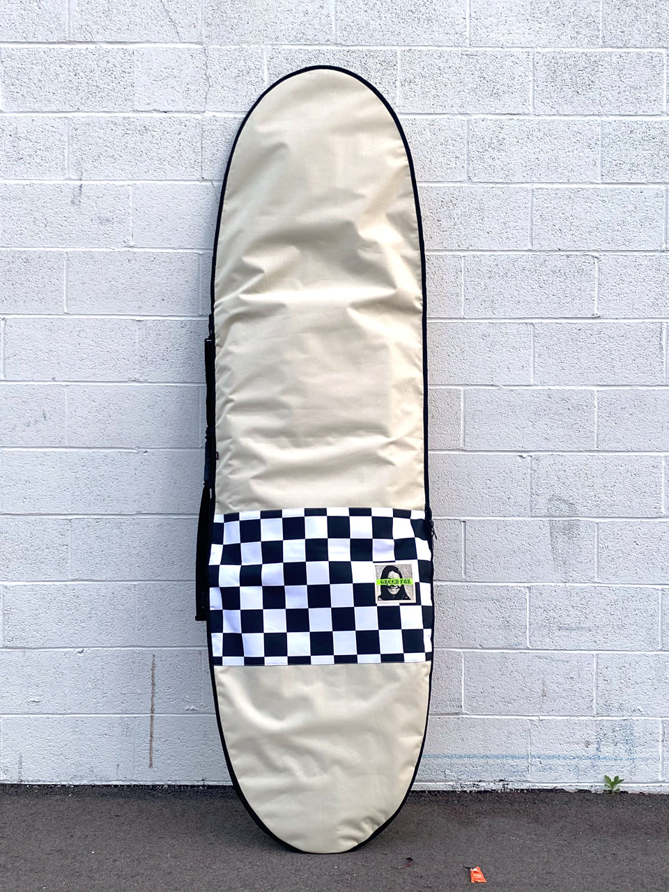 Green Fuz Checker Padded Surfboard Bag Mid-Length